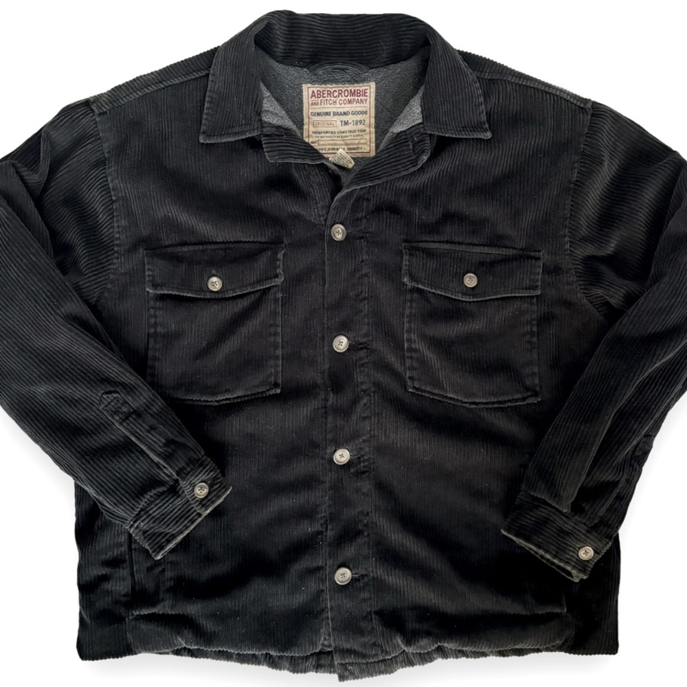 BRAND NEW ABERCROMBIE & FITCH BLACK CORDUROY COTTON LINED JACKET SIZE (S)